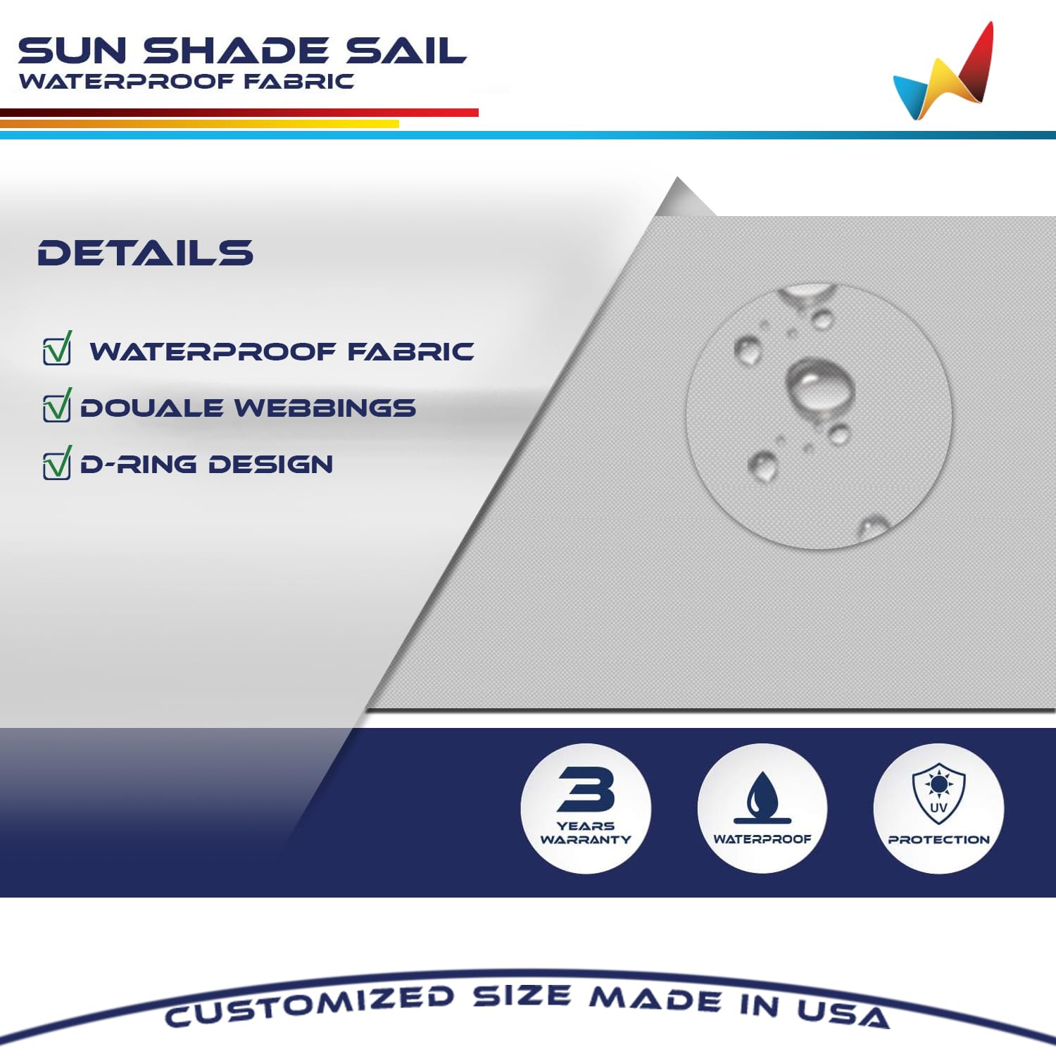 24' x 24' x 24' Waterproof Triangle Sun Shade Sail - UV Block Canopy Cover for Pergola, Patio, Deck, Balcony & Yard - Light Gray Outdoor Shade Solution for Summer Protection & Relaxation