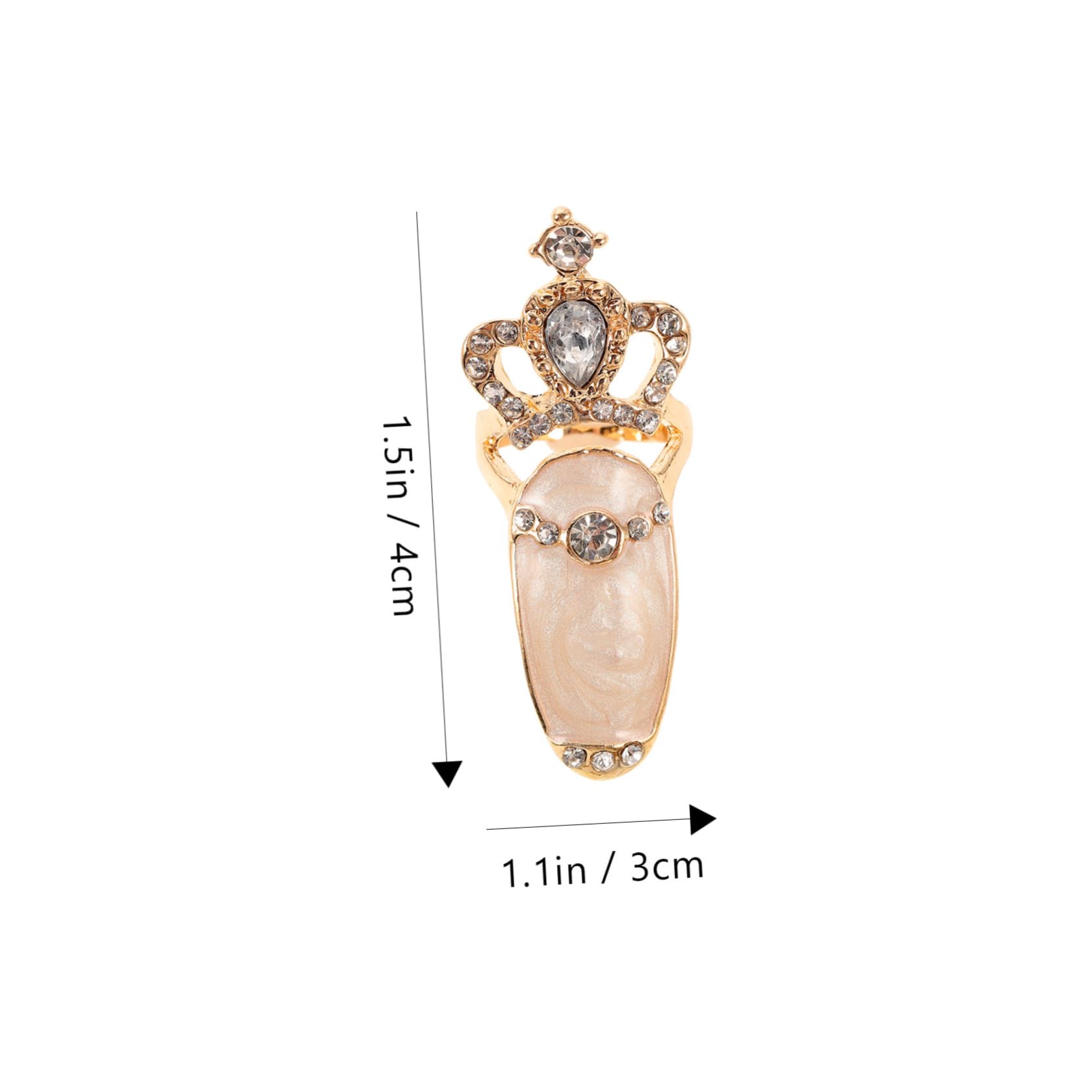 Uonlytech 4pcs Trendy Women's Nail Rings - Elegant Manicure Jewelry Set with Crown & Pointed Design for Nail Art Decor (Perfect for Parties, Weddings & Special Occasions)
