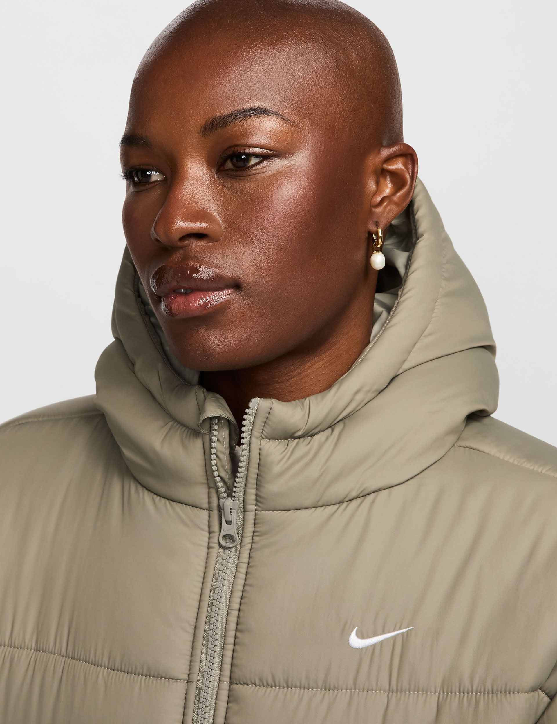 Classic Puffer Therma Fit Hooded Jacket - Light Army/White | Winter Sports & Outdoor Activities | Men's & Women's Sportswear