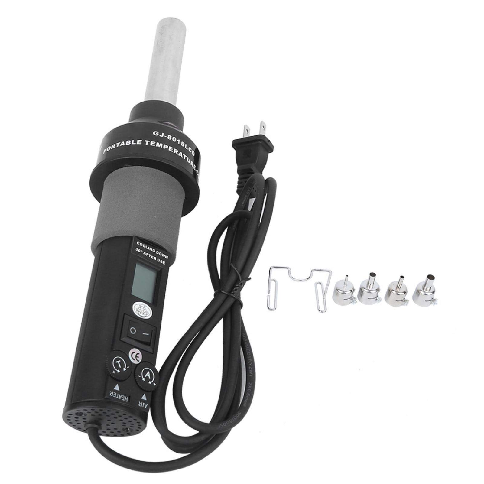 200W Heat Gun with Digital Thermostat - Portable Handheld Hot Air Gun for Soldering, Shrinking, Drying | Industrial & DIY Tool with US Plug (110V) - Perfect for Crafts, Electronics Repair, and Home Improvement Projects