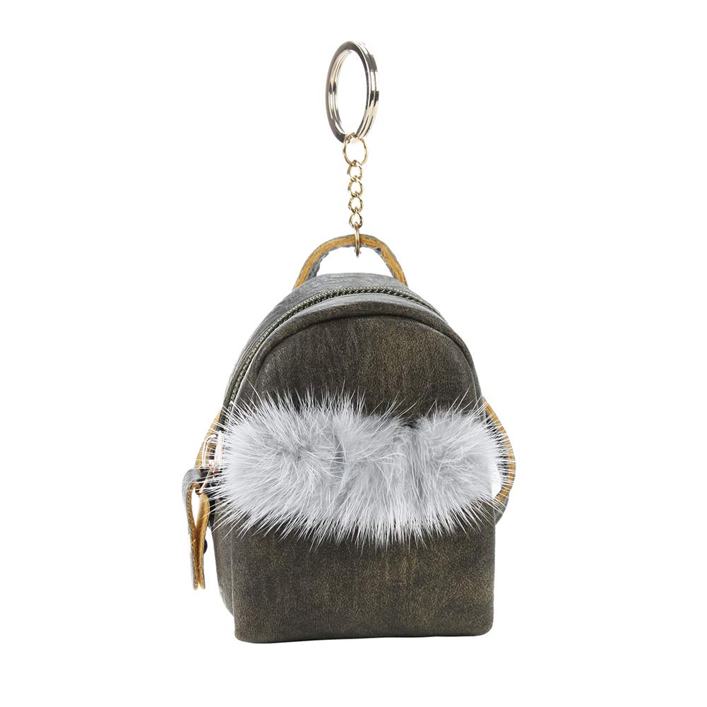 AMAZYJ Premium PU Backpack & 3D Fluffy Coin Purse for Women & Girls - Cute School Accessory, Gift Idea for Back to School, Travel & Daily Use