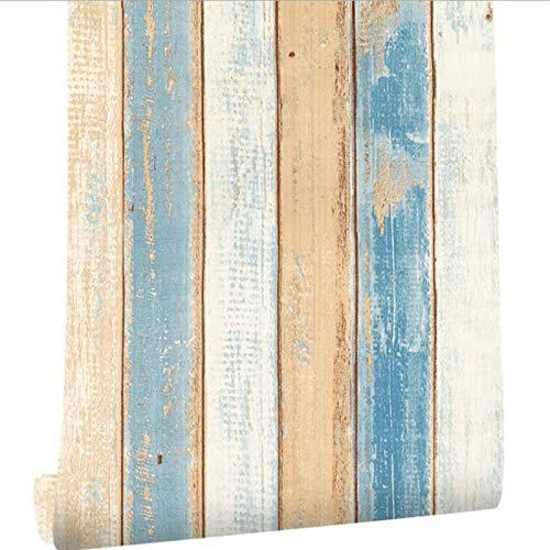 2 Pcs 6M Vinyl 3D Mediterranean Wood Grain Self-Adhesive Wallpaper - Peel and Stick Wall Stickers for Furniture, Walls, Cabinets, and Home Decor