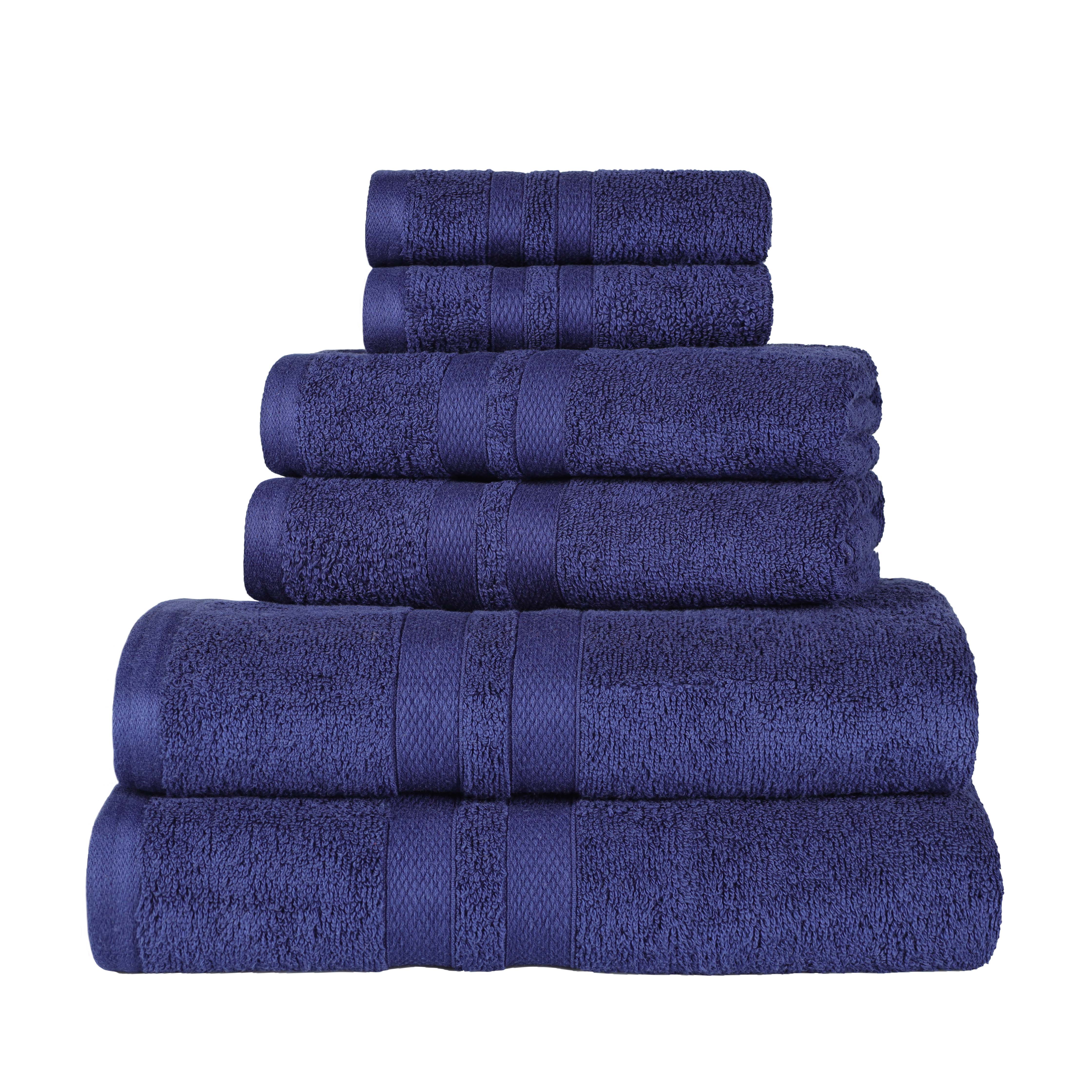 Ultra Soft Cotton Absorbent Bath Towel Set - 6 Piece Solid Color Collection for Spa, Gym & Luxury Home Use