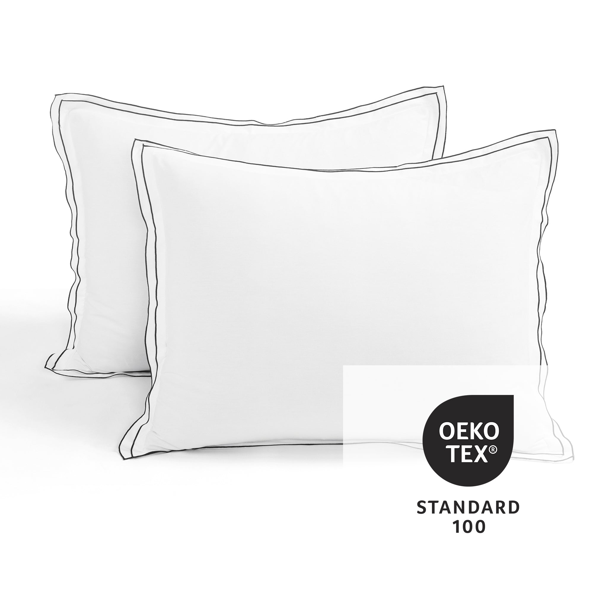 Luxury Hampton Double Flange Embroidered Duvet Cover Set - Queen Size, 100% Cotton, Contrast Edge Design for Elegant Bedroom Decor | Perfect for Master Bedrooms, Guest Rooms & Hotel Style Bedding