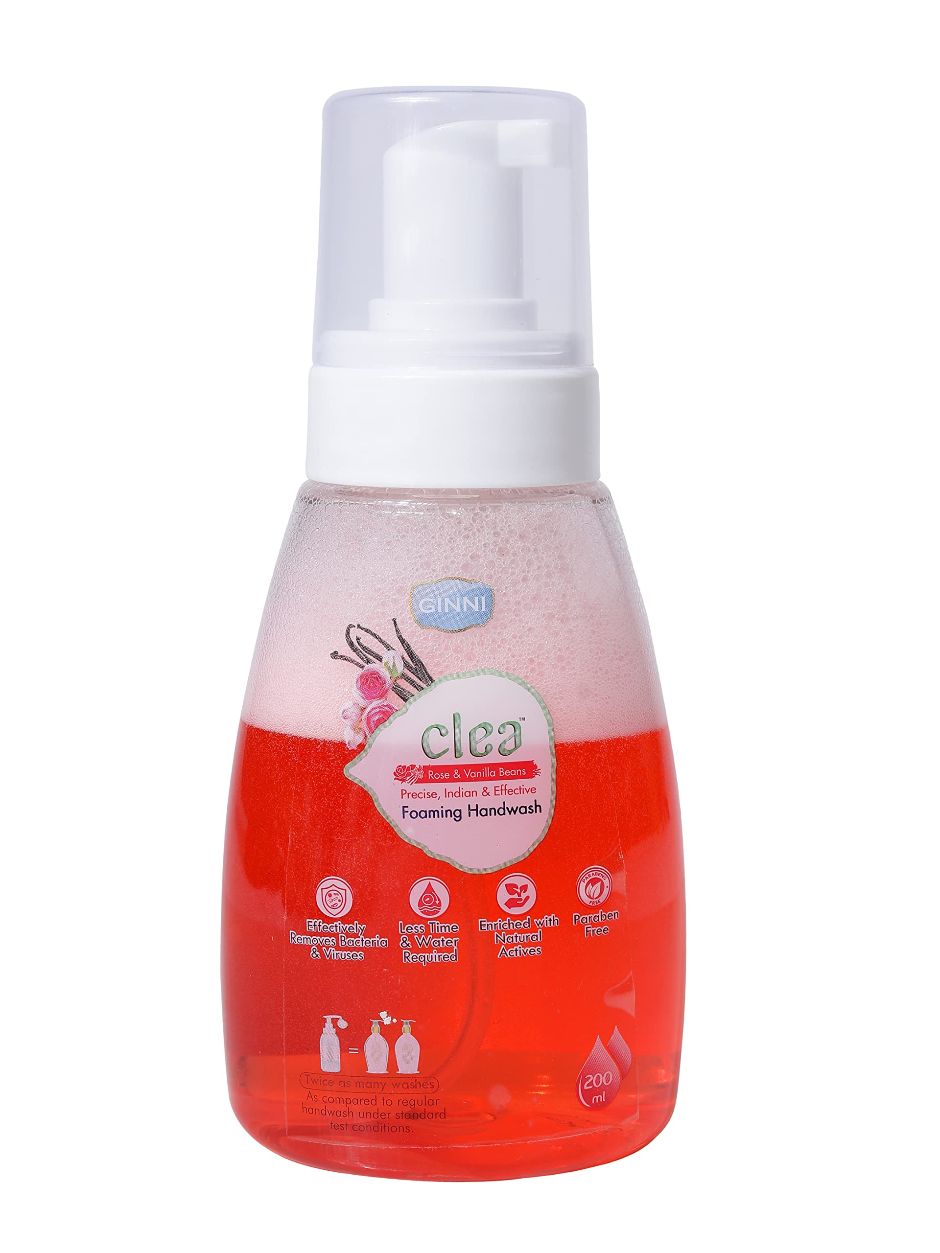 Germ Protection Liquid Hand Soap | Hydrating Foaming Hand Wash - 200ml (Rose Vanilla Scent, Pack of 2) | Gentle Cleansing for Daily Use at Home, Office & Travel