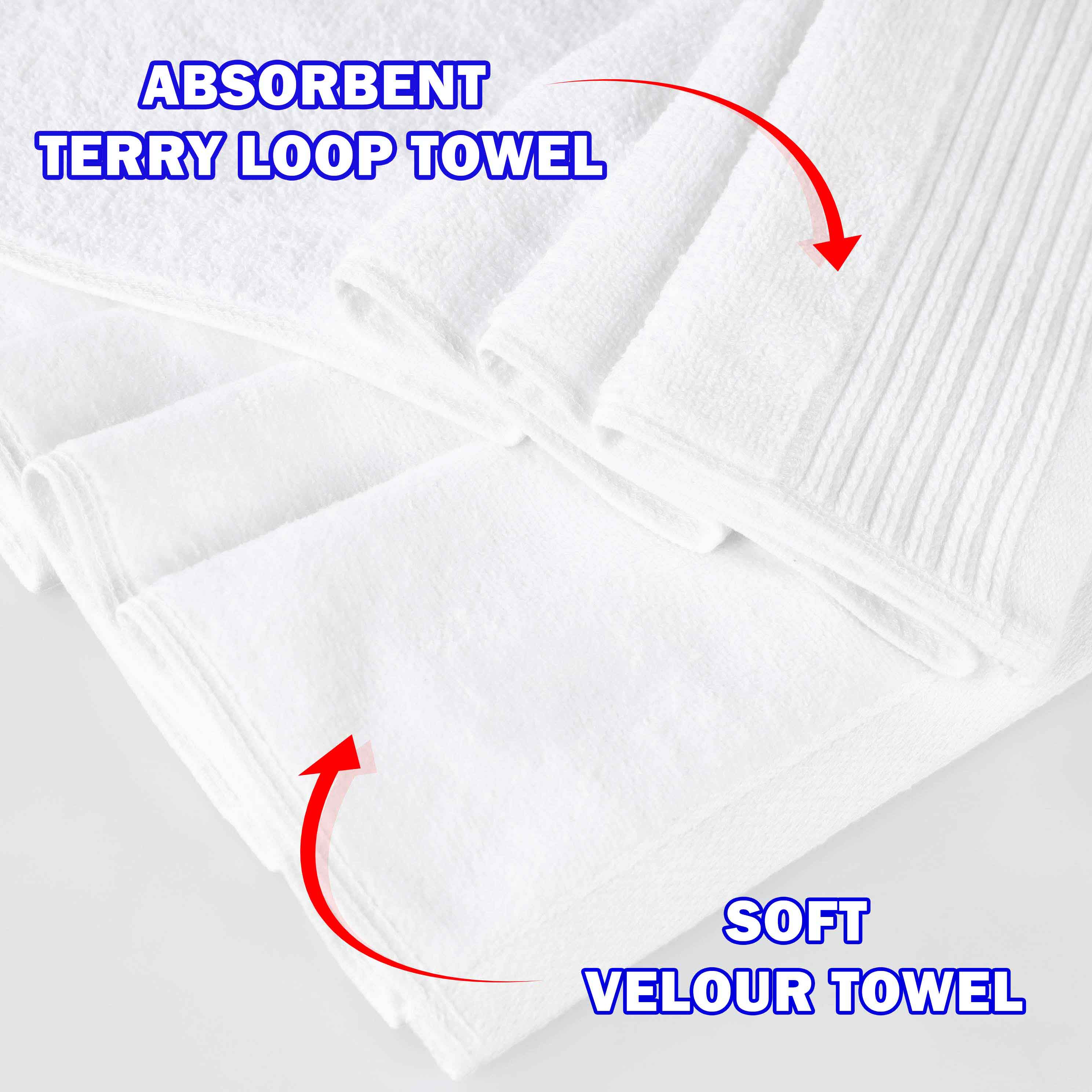 Premium 4-Piece Cotton Bath Towel Set - Soft & Absorbent Solid & Marble Design - Perfect for Spa, Bathroom & Luxury Home Decor