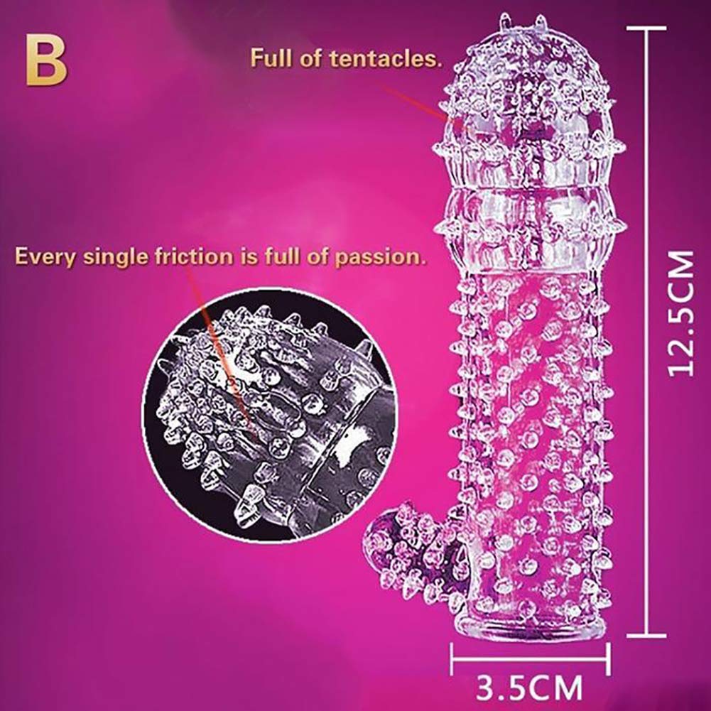 Premium Silicone Condom Sleeve with Teeth Cover - Spiked Pleasure Enhancer for Men | Sensual Protection & Enhanced Intimacy | Perfect for Couples & Spicing Up Relationships