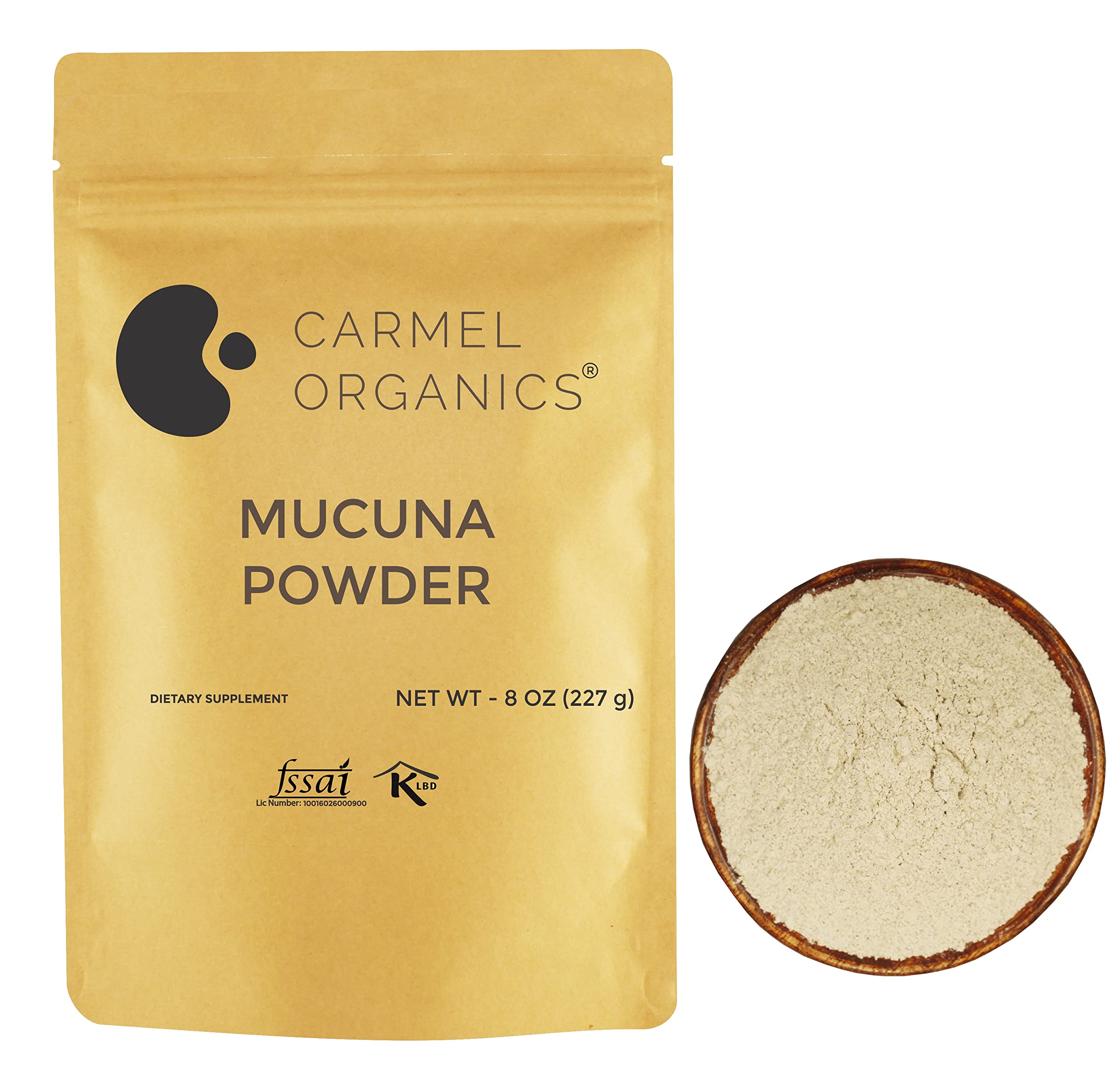 Organic Mucuna Pruriens Powder (Kapikachhu) - 8oz (227g) | Non-GMO, Kosher Certified, Preservative-Free | Natural Energy & Mood Support | Perfect for Smoothies, Teas & Ayurvedic Remedies