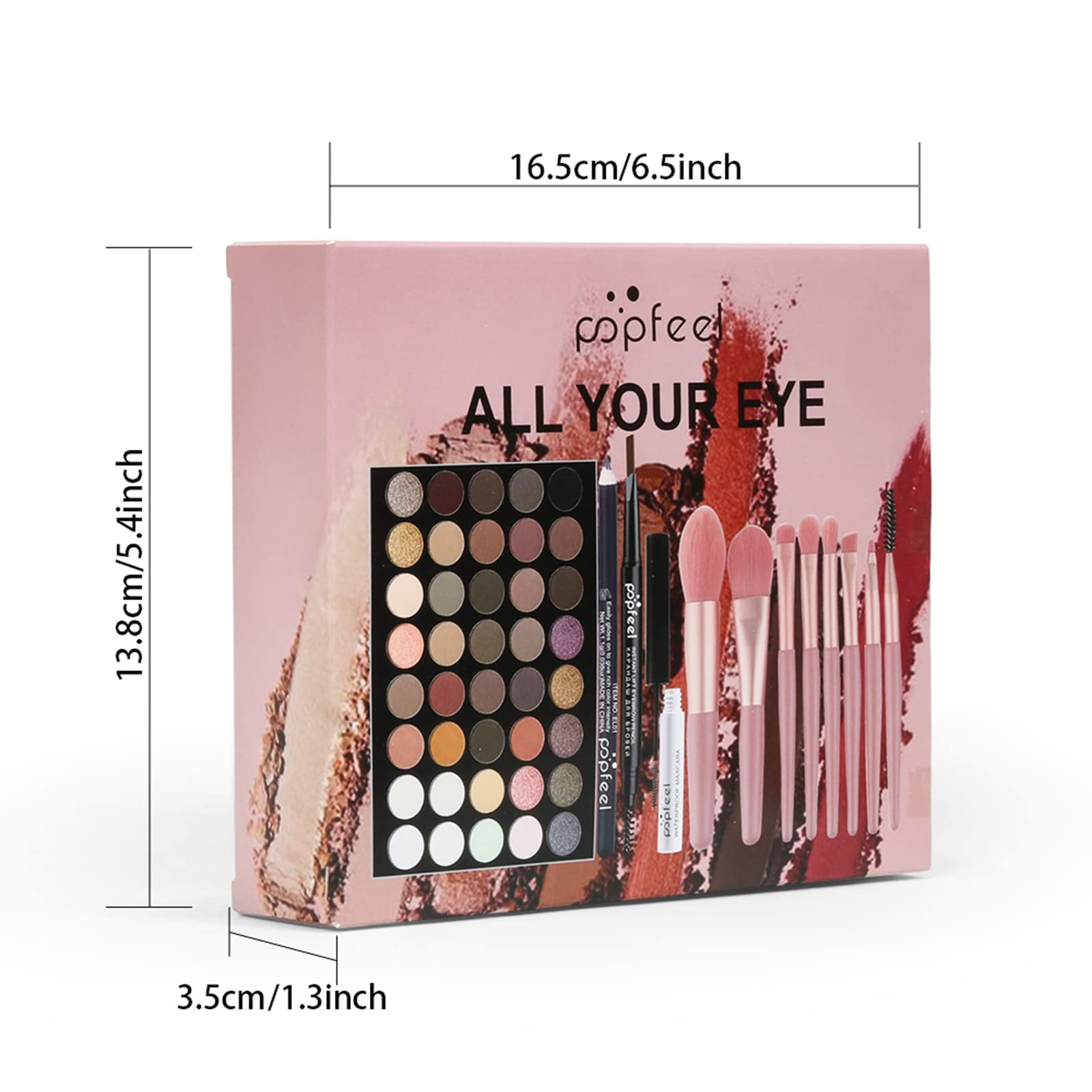 Joyeee 40 Color Professional Eyeshadow Palette Set with Mascara, Eyebrow Pencil, Eyeliner & Cosmetic Brushes - Perfect Makeup Gift for Women & Girls, Travel-Friendly Beauty Kit for Parties, Weddings & Daily Use