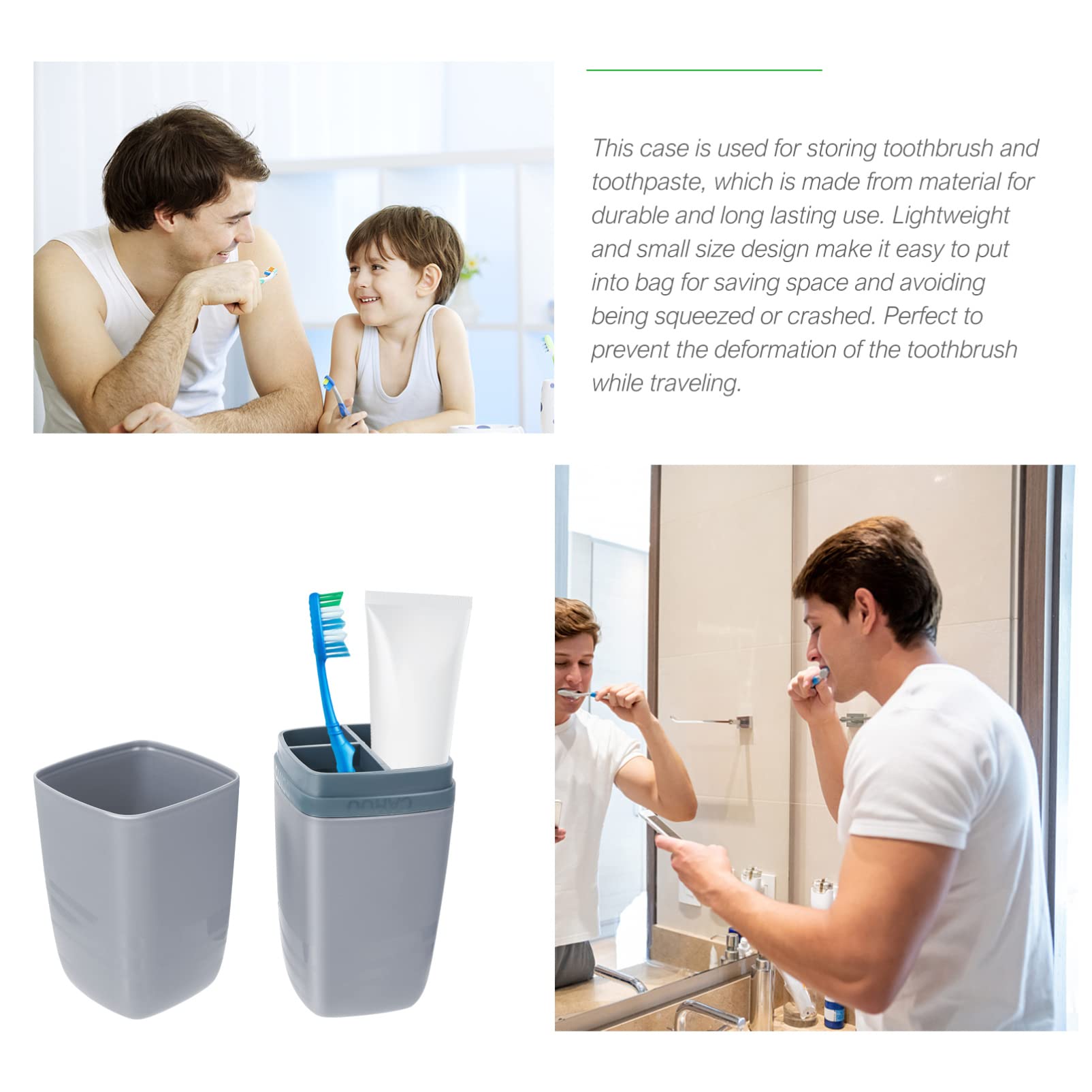 1pc Portable Toothbrush and Toothpaste Travel Case with Wash Cup - Compact Storage Box for Toothbrush, Toothpaste, and Water Mug - Ideal for Camping, Travel, and Outdoor Adventures