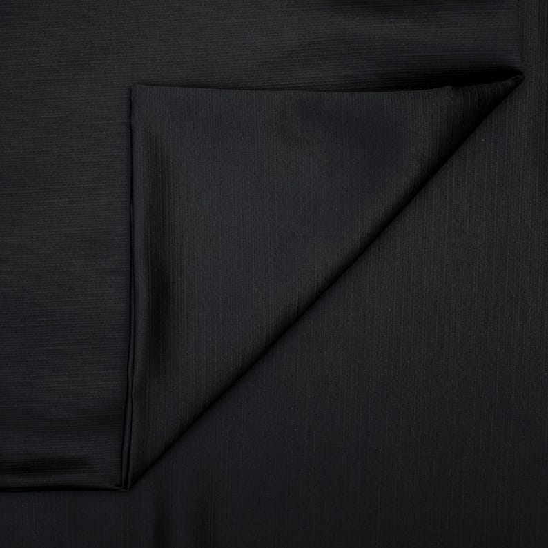 Premium Black Heavy Satin Fabric by the Yard - Ideal for Wedding Dresses, Evening Gowns & Home Decor Projects