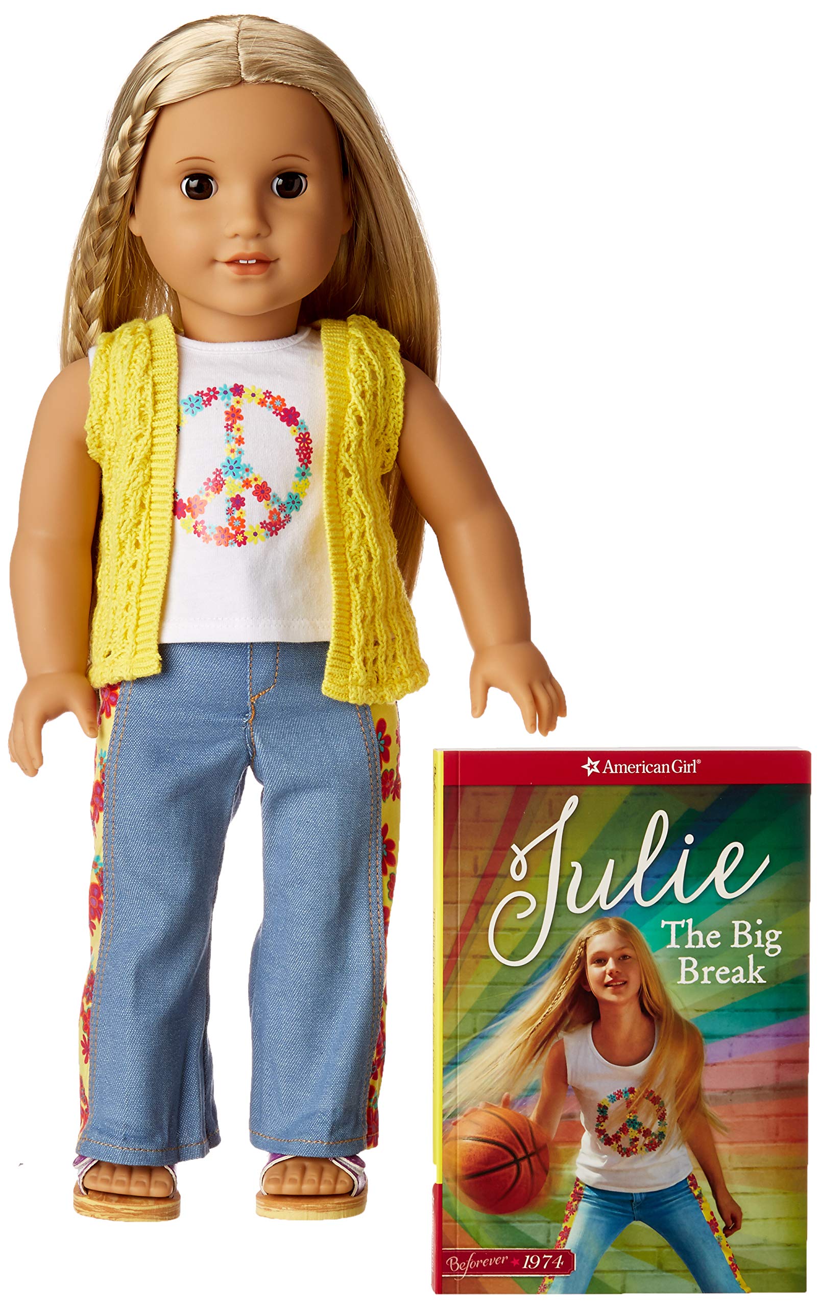 American Girl Julie Doll with Paperback Book - 18