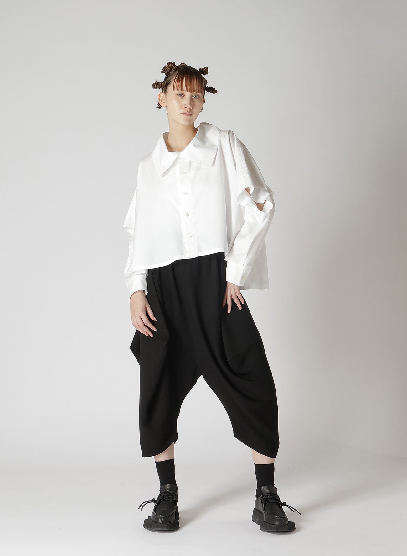 Double Satin High-Waist Darted Wide-Leg Pants for Women - Elegant Formal & Office Wear - Plus Size Available