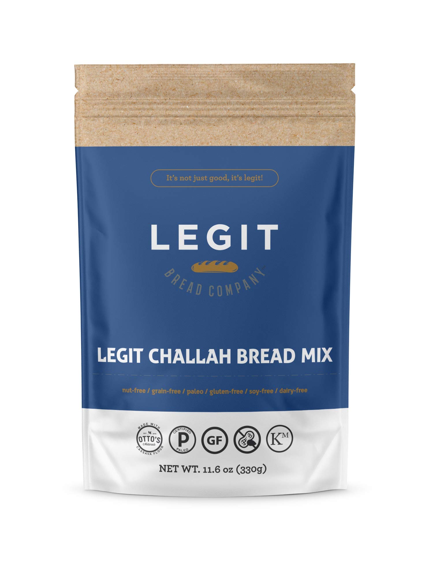 Legit Bread Company Grain-Free Challah Bread - 2 Pack | Keto-Friendly, Gluten-Free | Perfect for Jewish Holidays & Low-Carb Diets