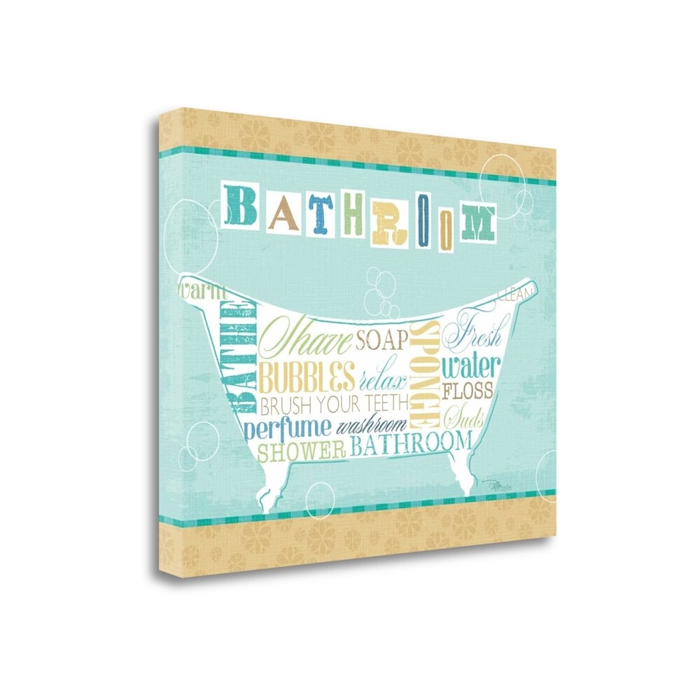 Bathroom Words by Pela Studio - Premium Fine Art Giclee Print on Gallery Wrap Canvas, Ready to Hang Wall Decor for Bathroom, Living Room & Bedroom