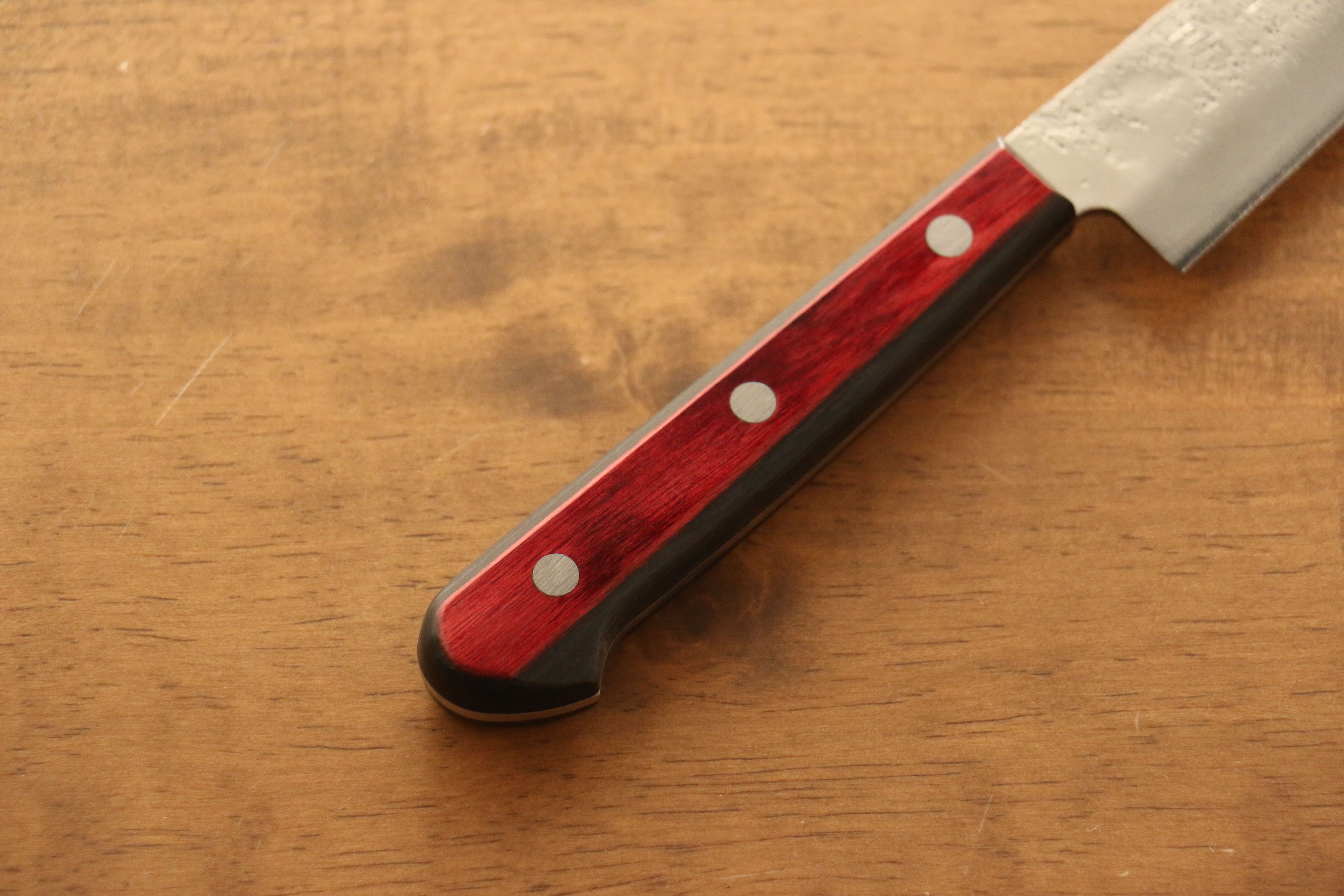 Seisuke Silver Steel No.3 Nashiji Petty Utility Knife 135mm - Red Pakka Wood Handle - Japanese Kitchen Knife for Slicing, Peeling & Precision Cutting - Perfect for Home Chefs & Professional Kitchens