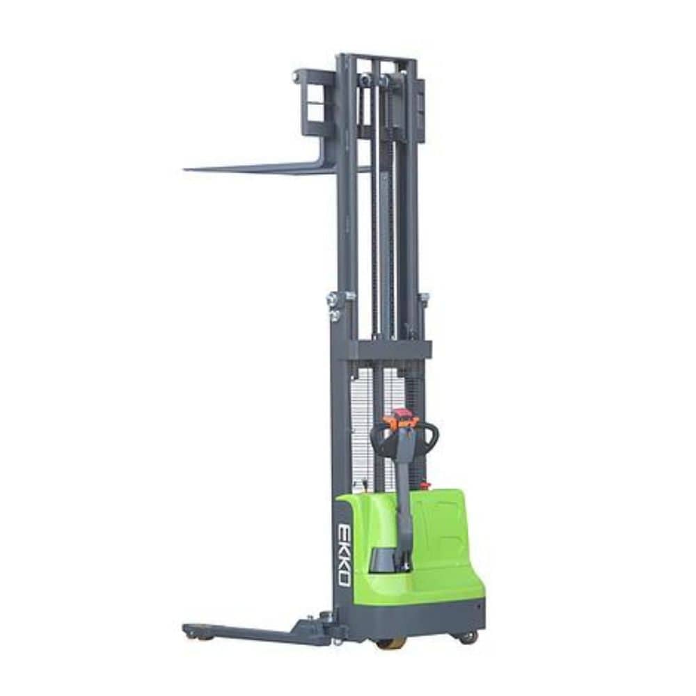 EKKO EB12E 98Li Lithium Electric Straddle Stacker - 2640lb Capacity Pallet Stacker for Warehouse, Factory & Logistics Operations