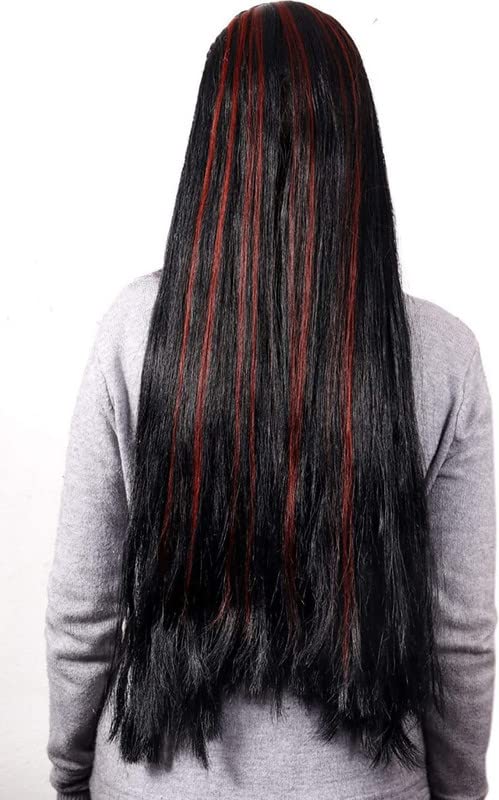GAURI UMA Long Straight Brown Hair Extensions 30 Inch with Hair Band - Natural Looking Synthetic Hair for Women | Perfect for Parties, Weddings & Daily Styling