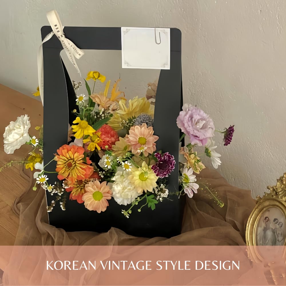 Premium Pink Craft Paper Gift Bags with Handles - 5 Pack Floral Bouquet Packaging for Weddings, Birthdays & Special Occasions | Eco-Friendly Florist Bags for Flowers, Gifts & Party Favors