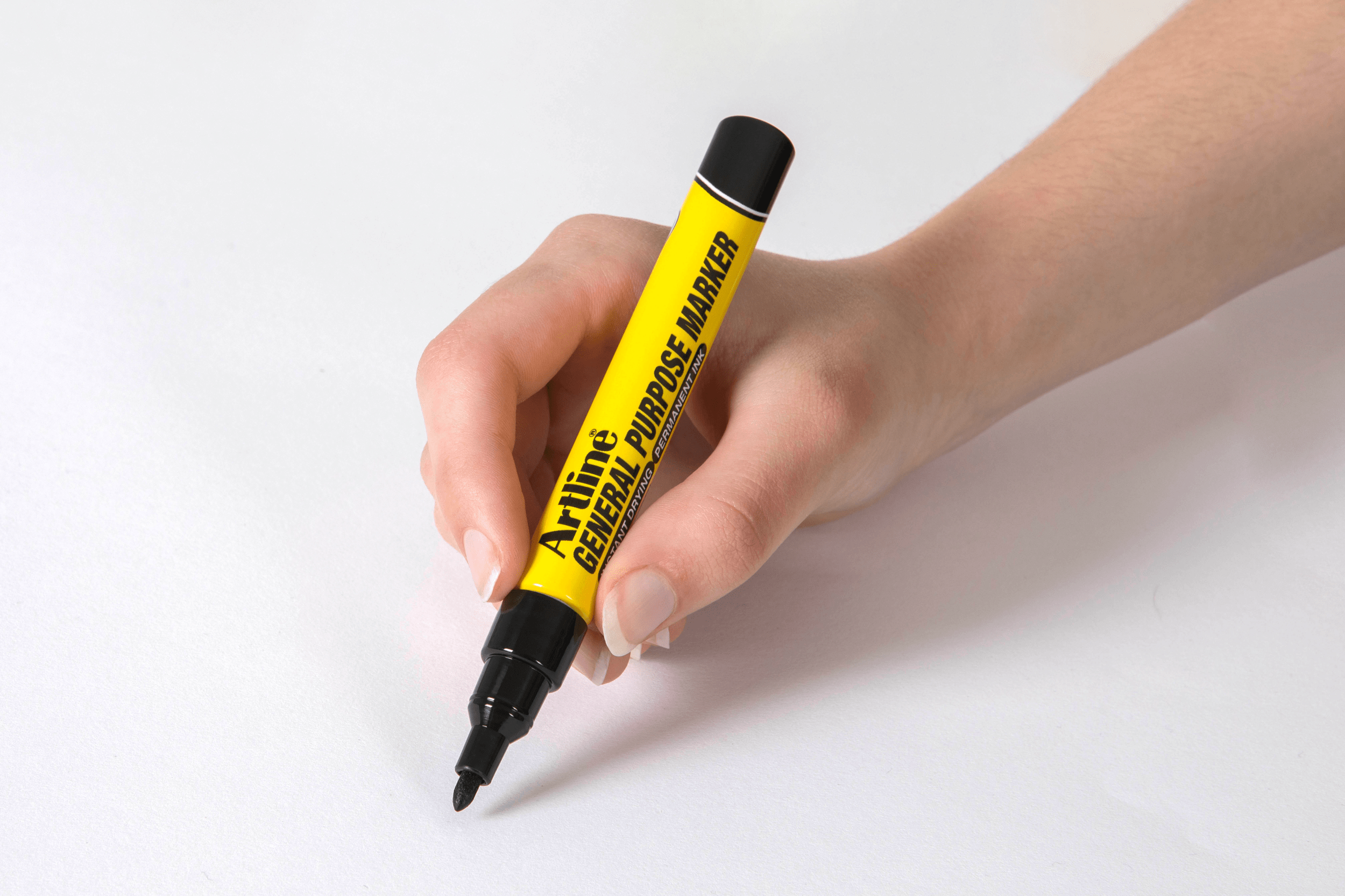 Artline General Purpose Permanent Marker Bullet Tip Black - 12 Pack for Office, School, Home & Craft Projects - Quick-Drying, Fade-Resistant Ink for Paper, Plastic & More