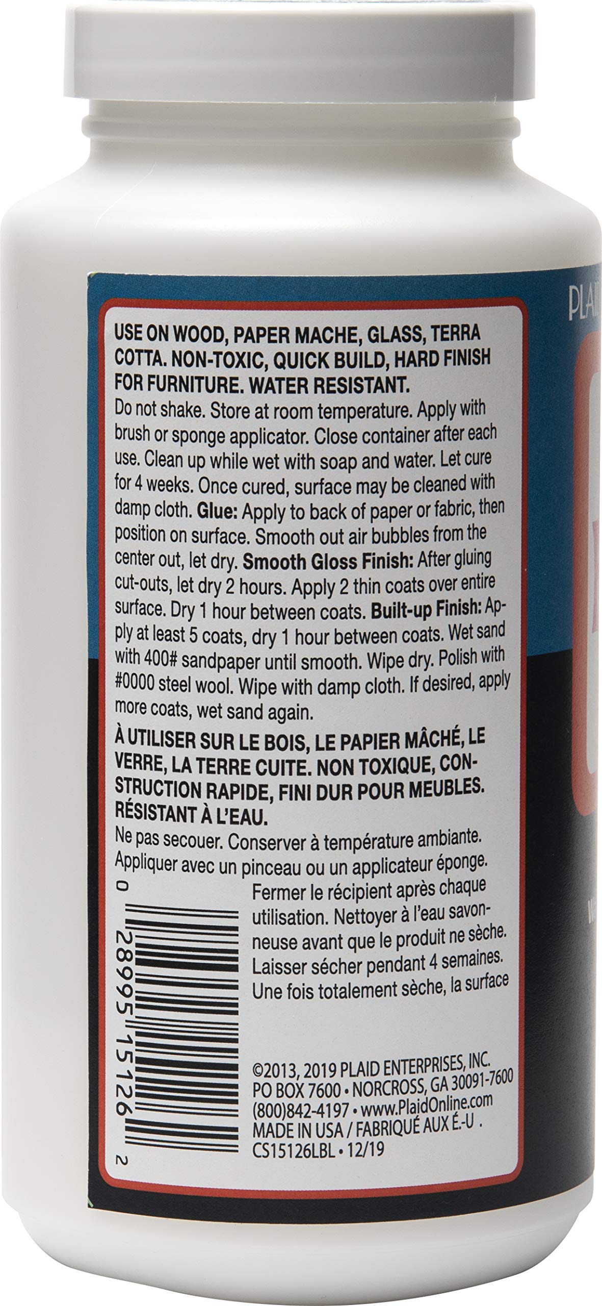Mod Podge Waterbase Sealer, Glue and Finish for Furniture - 16 oz Glossy Craft Sealant (CS15126) - Perfect for DIY Projects, Wood Crafts, Decoupage and Home Decor