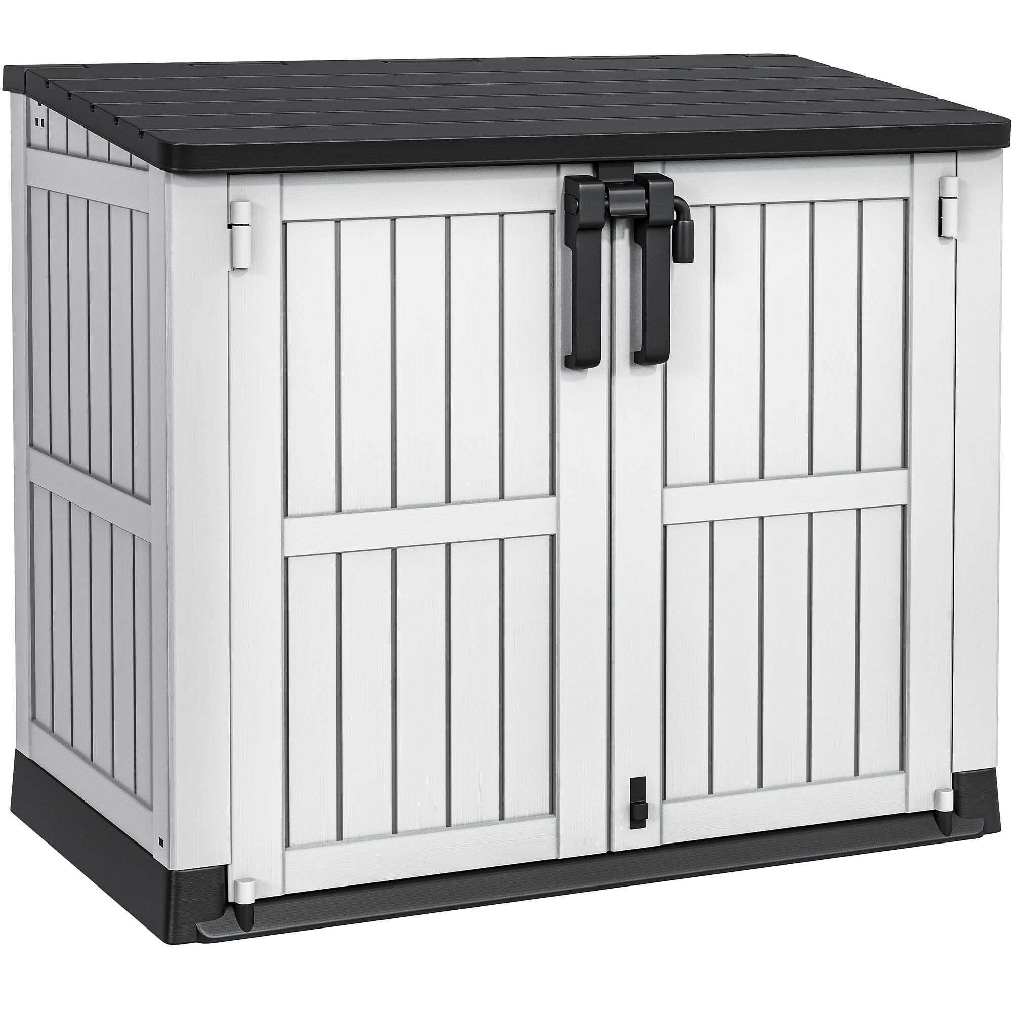 YITAHOME 36 cu ft Resin Outdoor Storage Shed - Weatherproof Horizontal Tool Shed with Lockable Doors & Ventilation - Perfect for Garden Tools, Trash Cans & Backyard Organization (Light Gray) | Ideal for Patio, Garage & Lawn Equipment Storage
