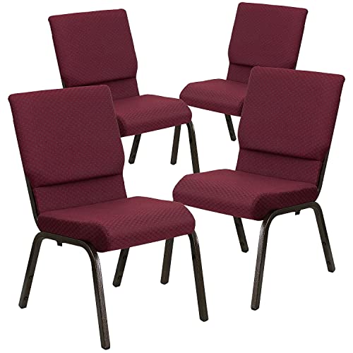 Burgundy Patterned Fabric/Gold Vein Frame
