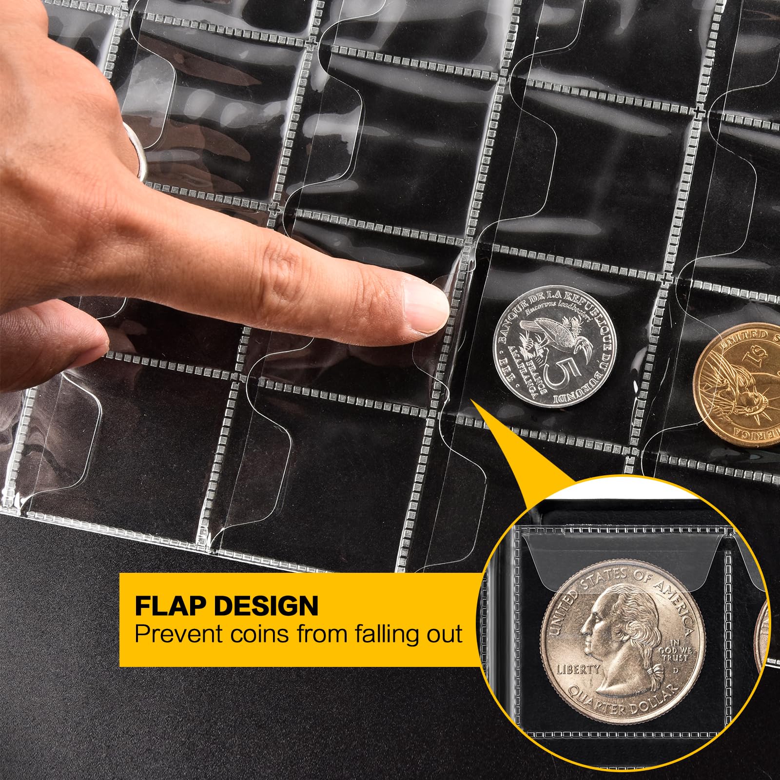 Premium Coin Collection Book Holder Album for Collectors - 300 Pockets Coin Display Storage Case with Protective Sleeves - Organizer Box for Money, Currency & Penny Collections (Dark Blue) - Perfect for Coin Collectors, Numismatic Displays & Gift Giving