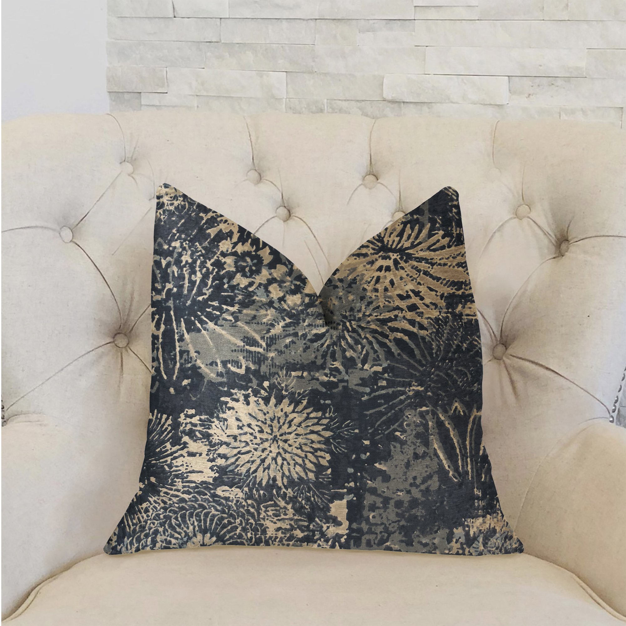Plutus Lazuli Luxury Throw Pillow 16x16 Inches - Premium Decorative Cushion for Sofa, Bed & Home Decor - Soft Blue Velvet Square Pillow Cover for Living Room, Bedroom & Office