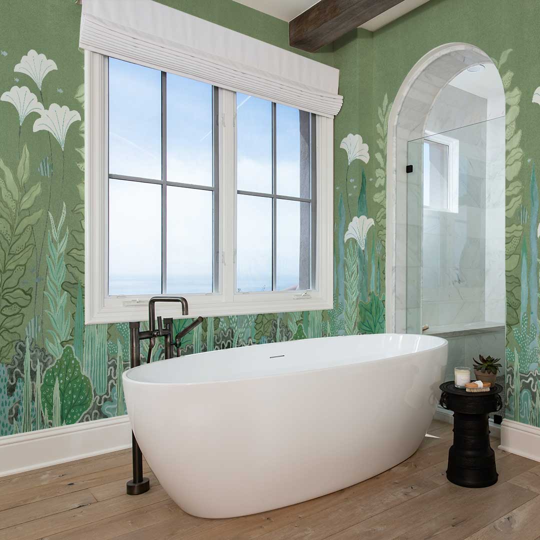 Coral and Kelp Peel and Stick Wall Mural - Self-Adhesive Removable Wallpaper for Home Decor, Living Room, Bedroom, Nursery - Easy DIY Ocean Theme Wall Sticker for Beach House or Kids Room