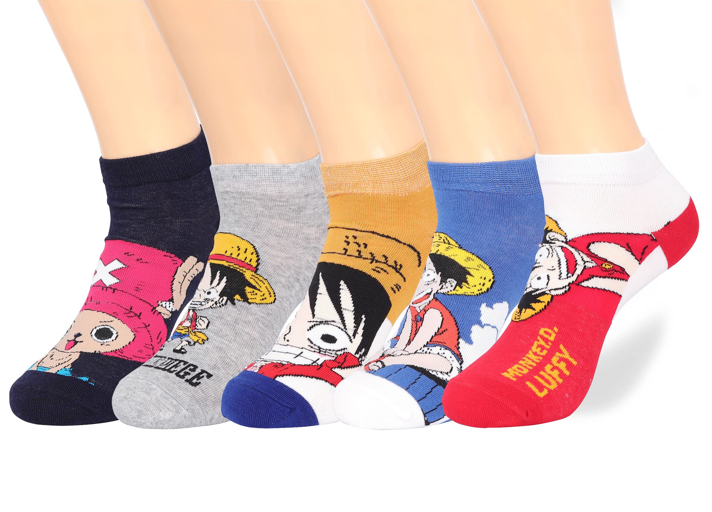 Roffatide Anime Ankle Socks 5 Pairs - Cute Cartoon Crew Socks for Women & Girls - Perfect for Cosplay, Gifts, and Everyday Wear