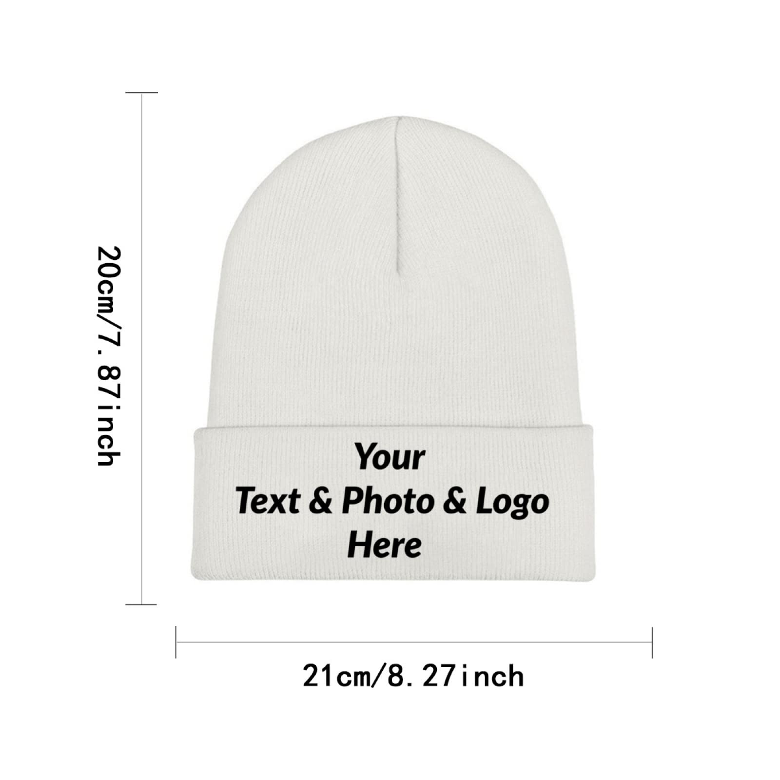 Custom Beanie Hats - Personalized with Text, Photo & Logo - Unisex Winter Knit Caps for Men & Women - Perfect for Gifts, Sports Teams & Outdoor Activities