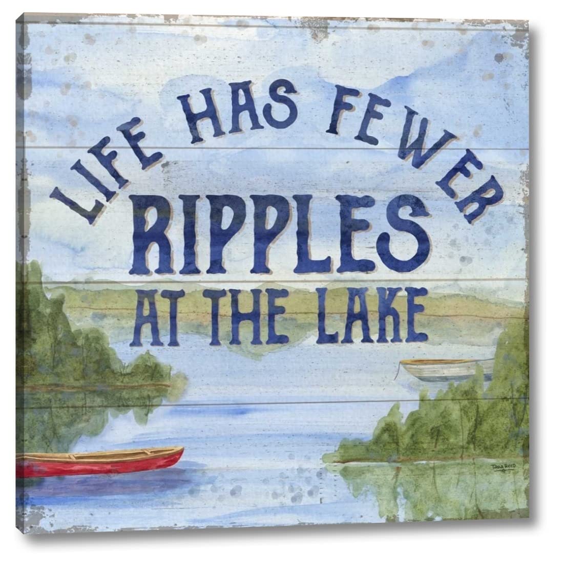 Lake Living IV (Ripples) by Tara Reed - 24x24 Inch Canvas Art Print Gallery Wrapped - Ready to Hang Wall Decor for Living Room, Bedroom, or Office