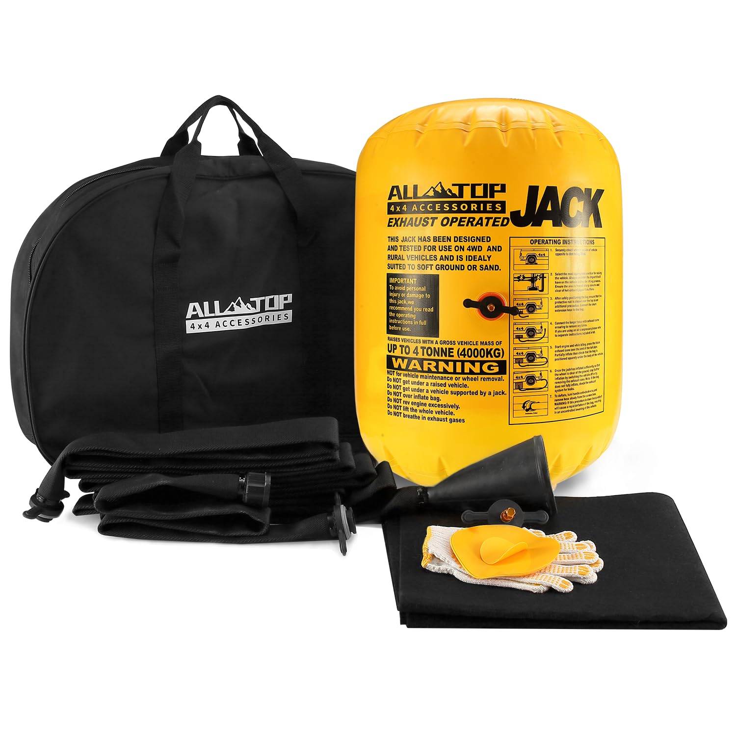 ALL-TOP Off-Road Exhaust Air Jack - 31inch Lift 8800Lbs Capacity, Inflatable Soft Jack for Low Clearance Vehicles, Compatible with Air Compressor & Exhaust - Perfect for Off-Road Recovery, Emergency Vehicle Lifting & DIY Auto Repairs