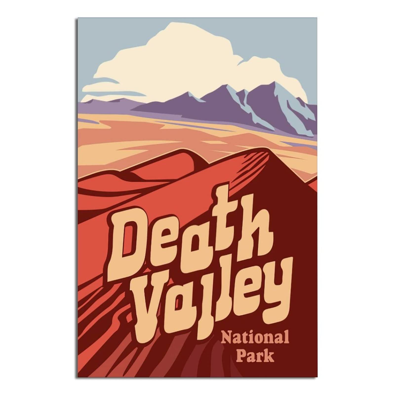 Vintage California Death Valley National Park Travel Poster - Mountain Cloud Canvas Wall Art Print (20x30cm/8x12in) - Perfect for Living Room, Bedroom & Office Decor | Nature Landscape Wall Decor for Home & Workspace