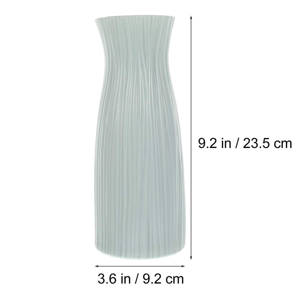 DOITOOL 2-Pack Plastic Flower Vases - Imitation Ceramic Nordic Style Home Decor for Floral Arrangements, Table Centerpiece, Wedding & Living Room Decor (White)