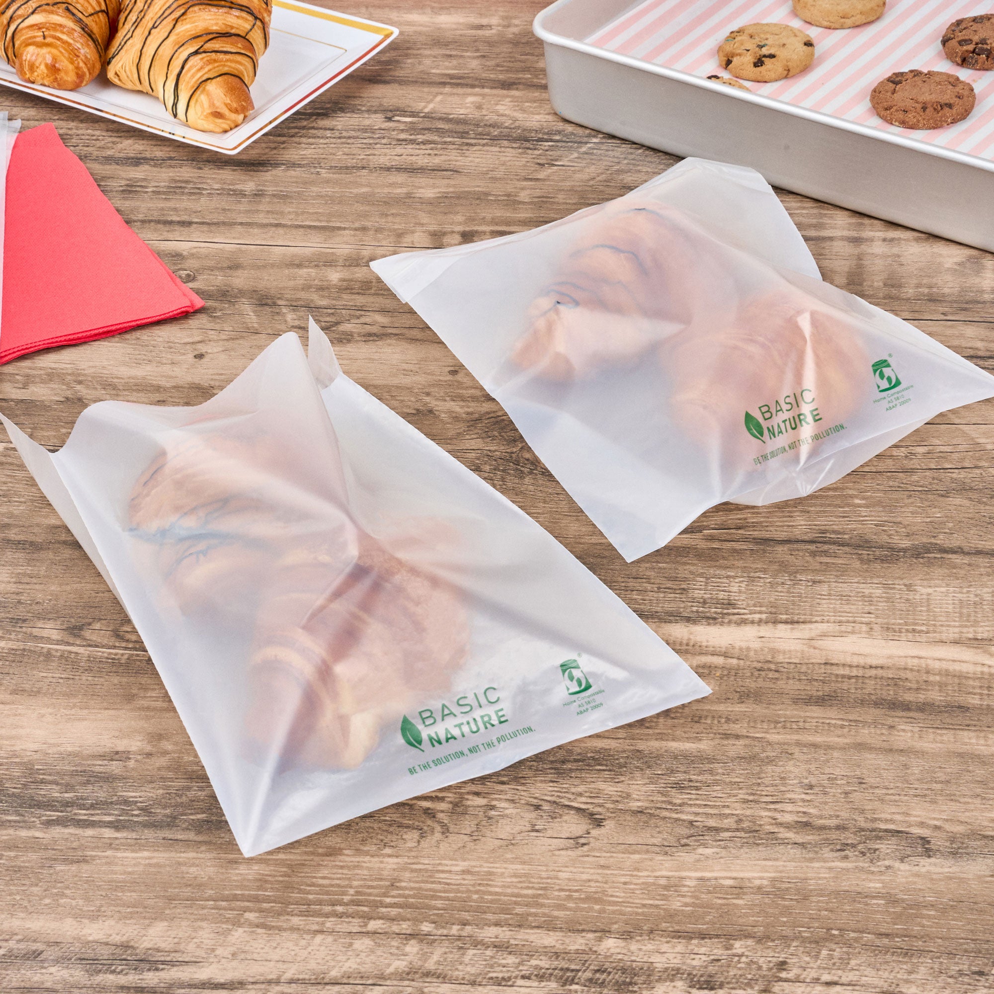 Eco-Friendly Translucent PLA/PBAT Self-Sealing Compostable Bags - 10