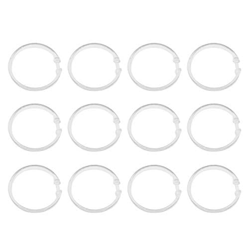 12 Pack Clear Multifunctional Hooks - Heavy Duty Shower Curtain Rings for Bathroom, Kitchen & Home Organization - Perfect for Hanging Towels, Robes, Plants & Decorative Items
