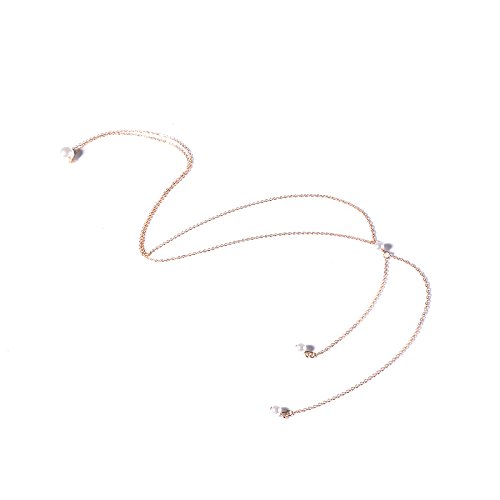 Elegant HUNO Pearl Bikini Back Necklace for Women - Bridal Jewelry & Body Chain for Beach, Wedding, and Special Occasions