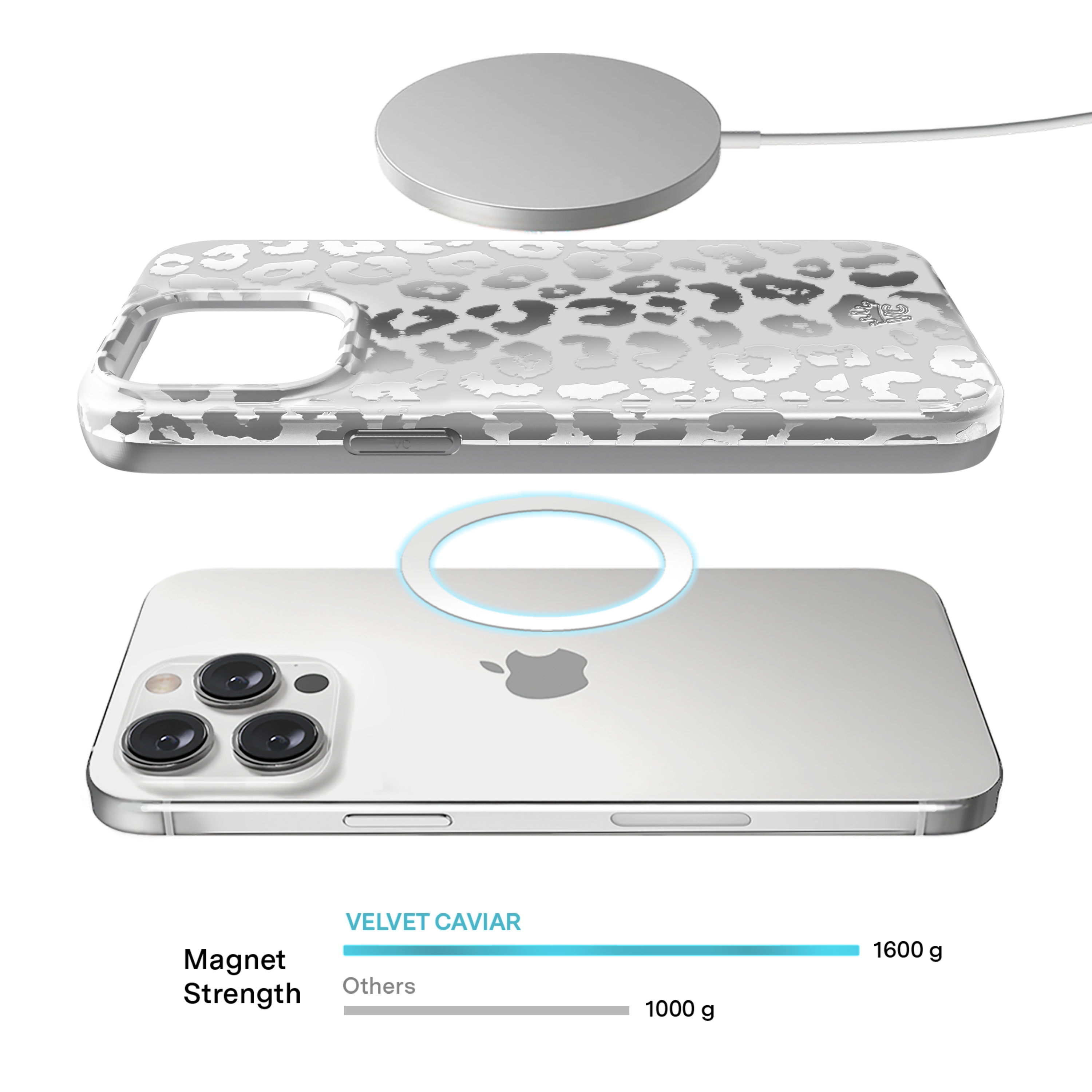 Chrome Leopard Print iPhone Case - Stylish Protective Cover for iPhone 13/14/15 Pro Max - Perfect for Fashion Lovers & Trendy Outfits