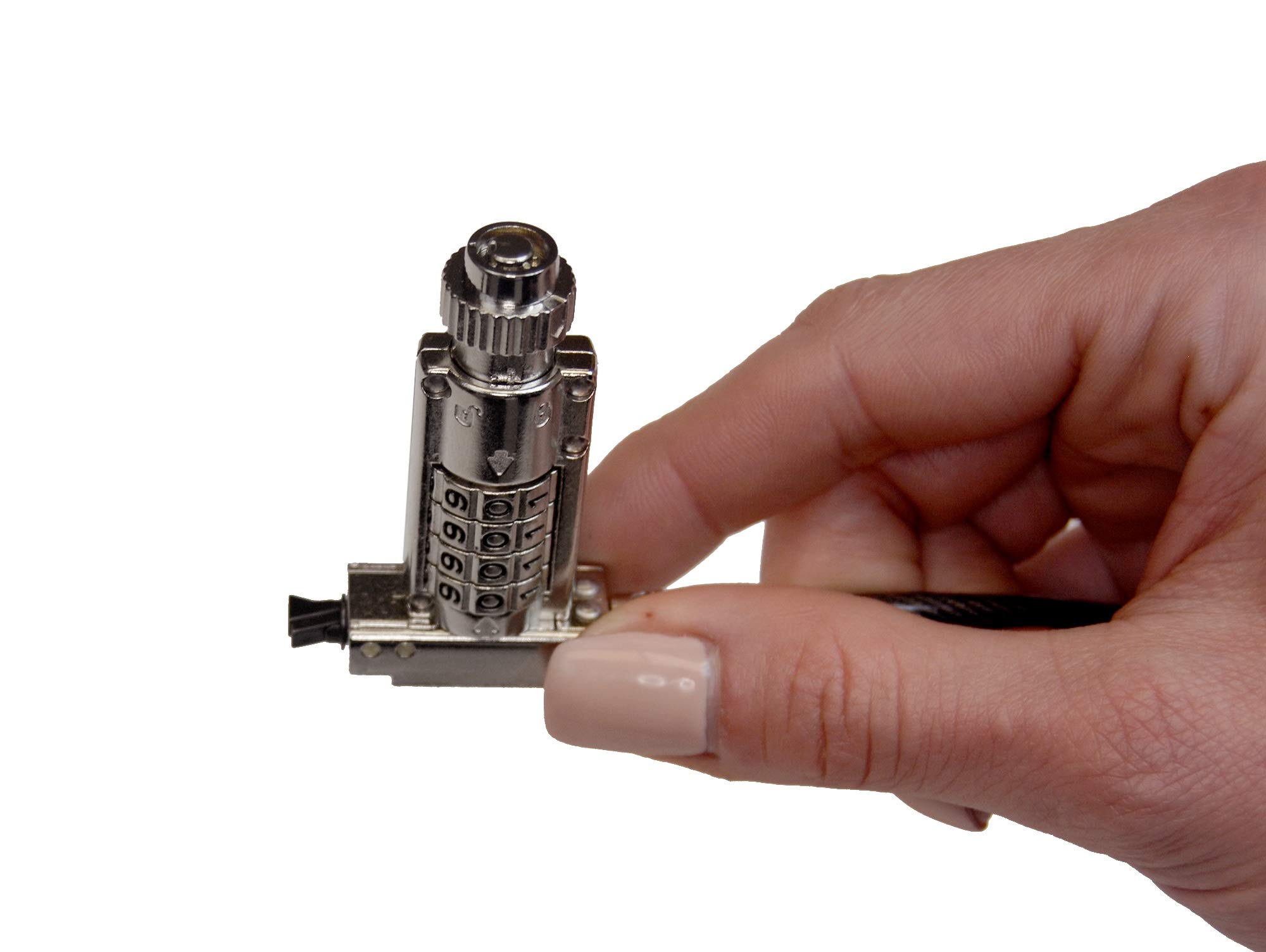 TZ06T Noble Wedge 4 Digit Combination & Barrel Key Lock - Secure Storage for Home, Office, and School - Durable Metal Lockbox for Valuables, Documents, and Cash