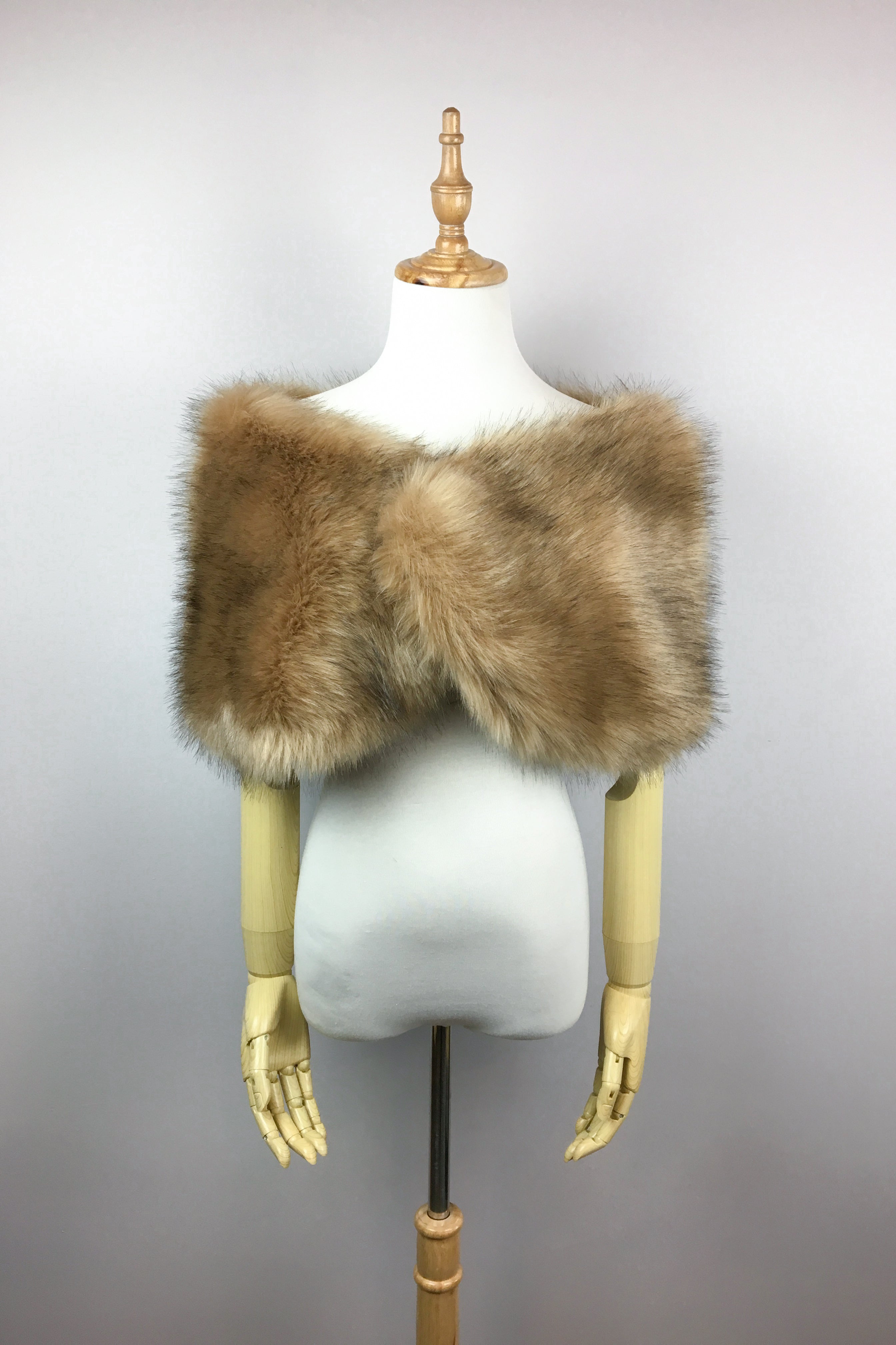 Luxury Brown Fur Wrap Shawl - Soft & Warm Serena Brw03 for Women | Perfect for Winter Fashion, Evening Parties & Cozy Outfits
