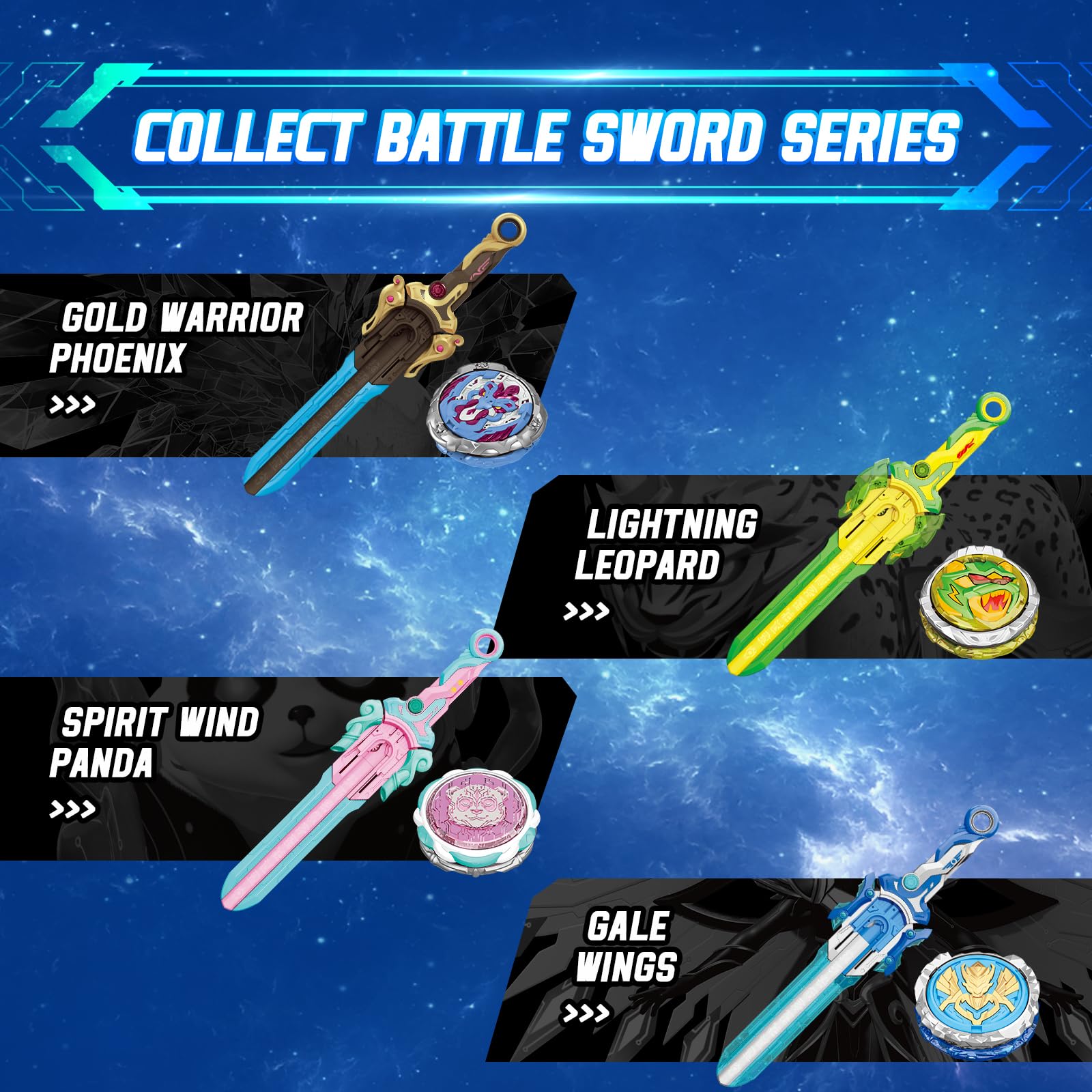 Infinity Nado Battle Spinning Top & Sword Launcher Set - Kids Battling Toys for Boys Age 5-12 | Gale Wings Edition - Perfect for Indoor Play, Birthday Gifts & Competitive Battles