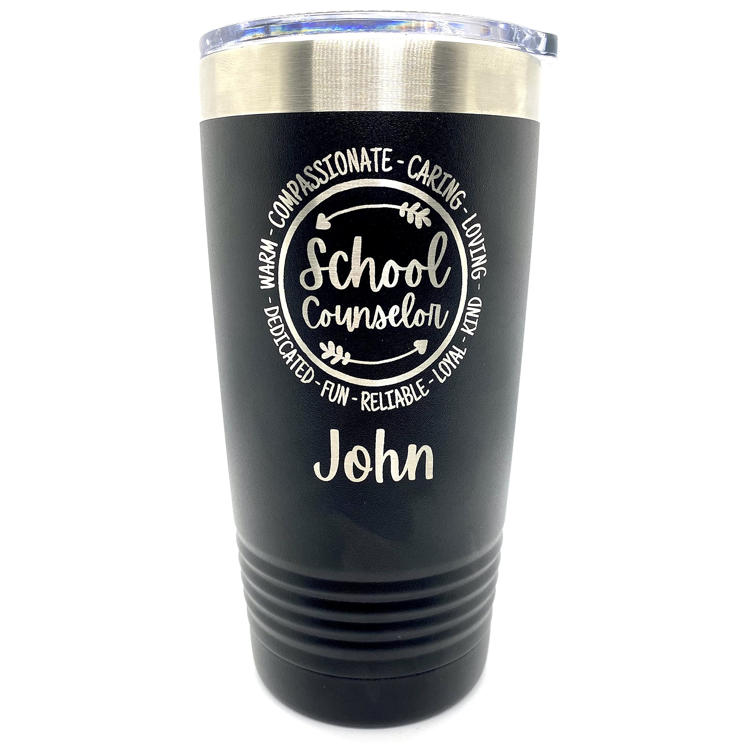 Polar Camel Personalized Insulated Tumbler with Lid for School Counselors - 20oz Stainless Steel Travel Mug - Perfect Teacher Appreciation Gift, Back to School Present & Office Drinkware - Keeps Beverages Hot/Cold for Hours - Ideal for Classrooms, Staff Rooms & Commuting