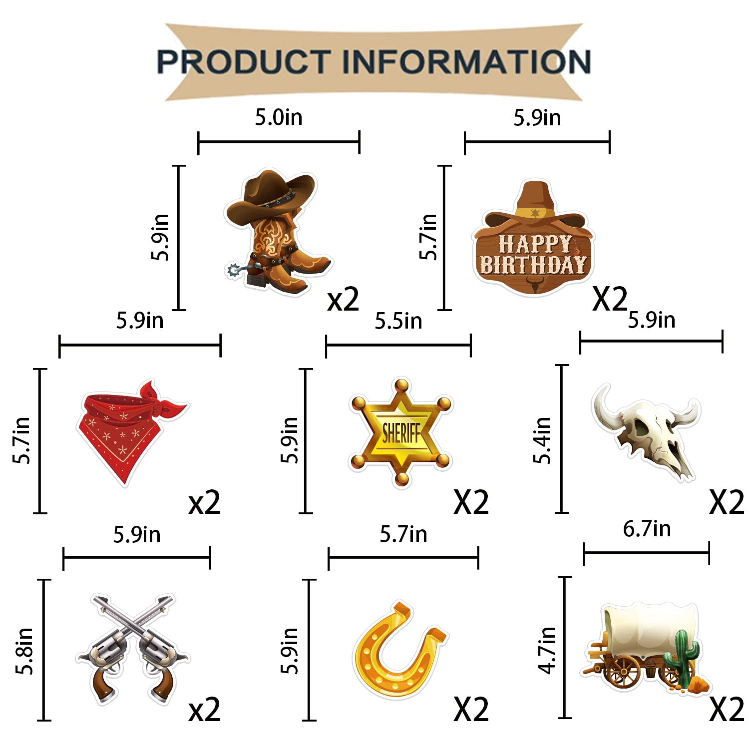 Western Cowboy Party Decorations - Cowboy Theme Birthday Supplies with Happy Birthday Banners & Hanging Swirls for Boys | Perfect for Wild West Parties, Cowboy Birthday Celebrations, and Western-Themed Events