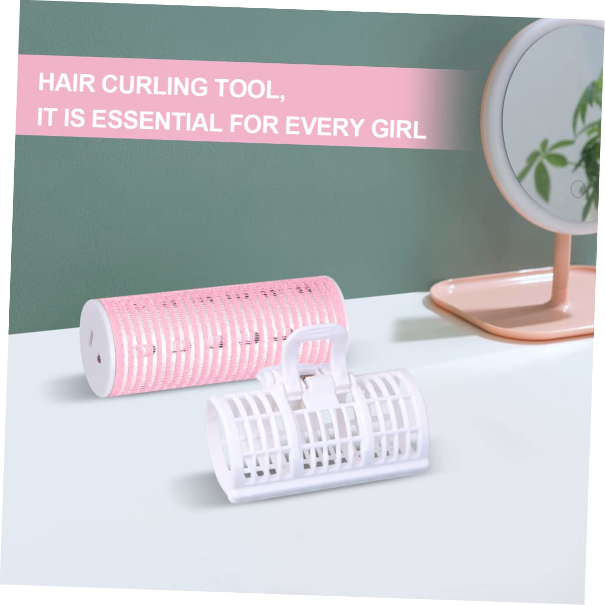 Minkissy Cordless Heated Hair Curlers - Lightweight Portable Hair Rollers for Women, Pink Hair Styling Crimpers | Perfect for Travel, Home Use & Salon Styling