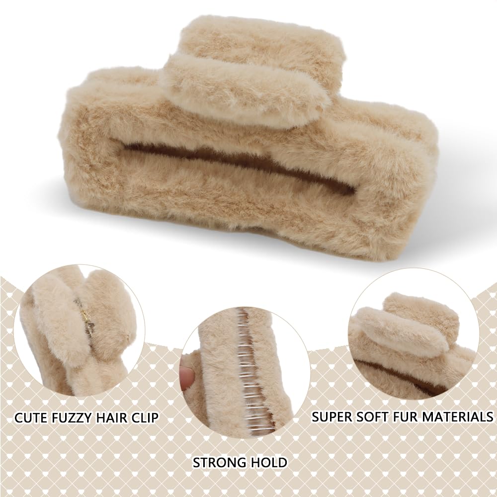 Ahoney Extra Large Non-Slip Hair Clips for Thick Long Hair - Strong Hold Banana Hair Clips for Women (Neutral) - Perfect for Workout, Beach & Daily Styling