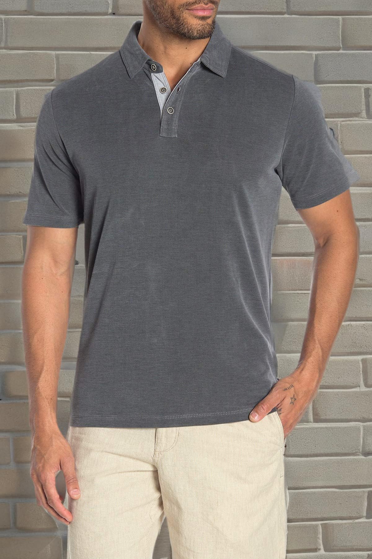 Tommy Bahama Shoreline Surf Polo Shirt for Men - Short Sleeve Moisture Wicking Golf Shirt, Breathable & Comfortable (Large, Jet Black) - Perfect for Beach, Surfing, Golf & Casual Wear