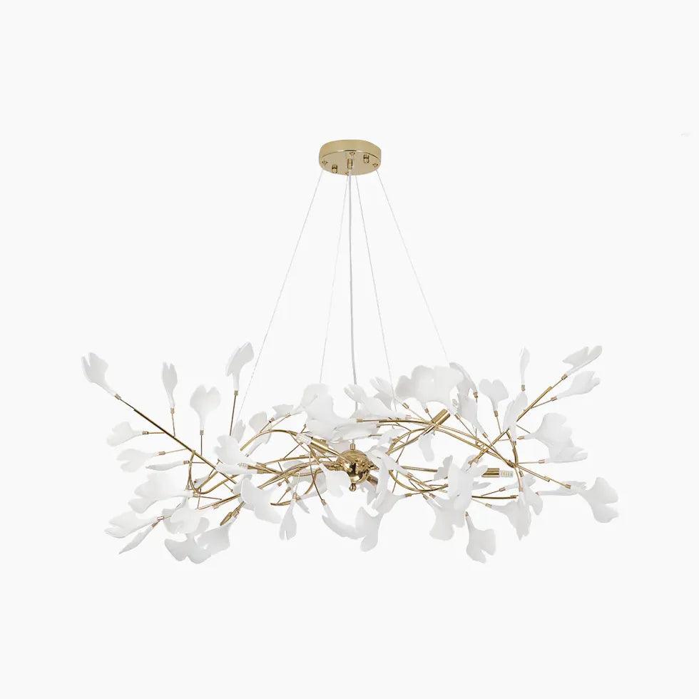 Modern White Leaf Shaped Pendant Light - Elegant Ceiling Lighting Fixture for Dining Room, Kitchen Island, and Living Room Decor