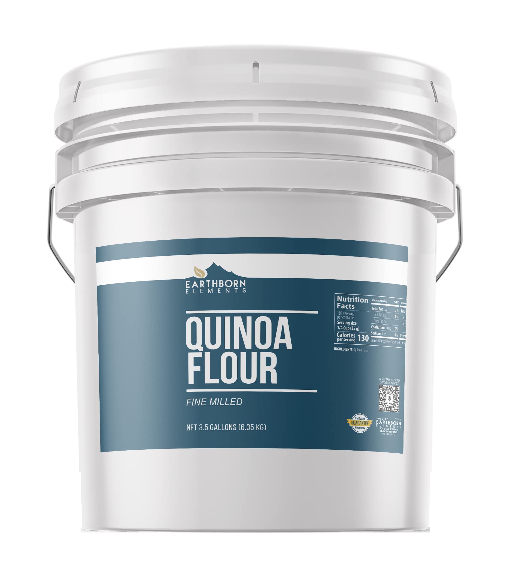 Organic Quinoa Flour 3.5 Gallon Bucket - Gluten-Free, Vegan, Non-GMO for Baking & Cooking | Perfect for Bread, Pancakes, Cookies & Healthy Recipes